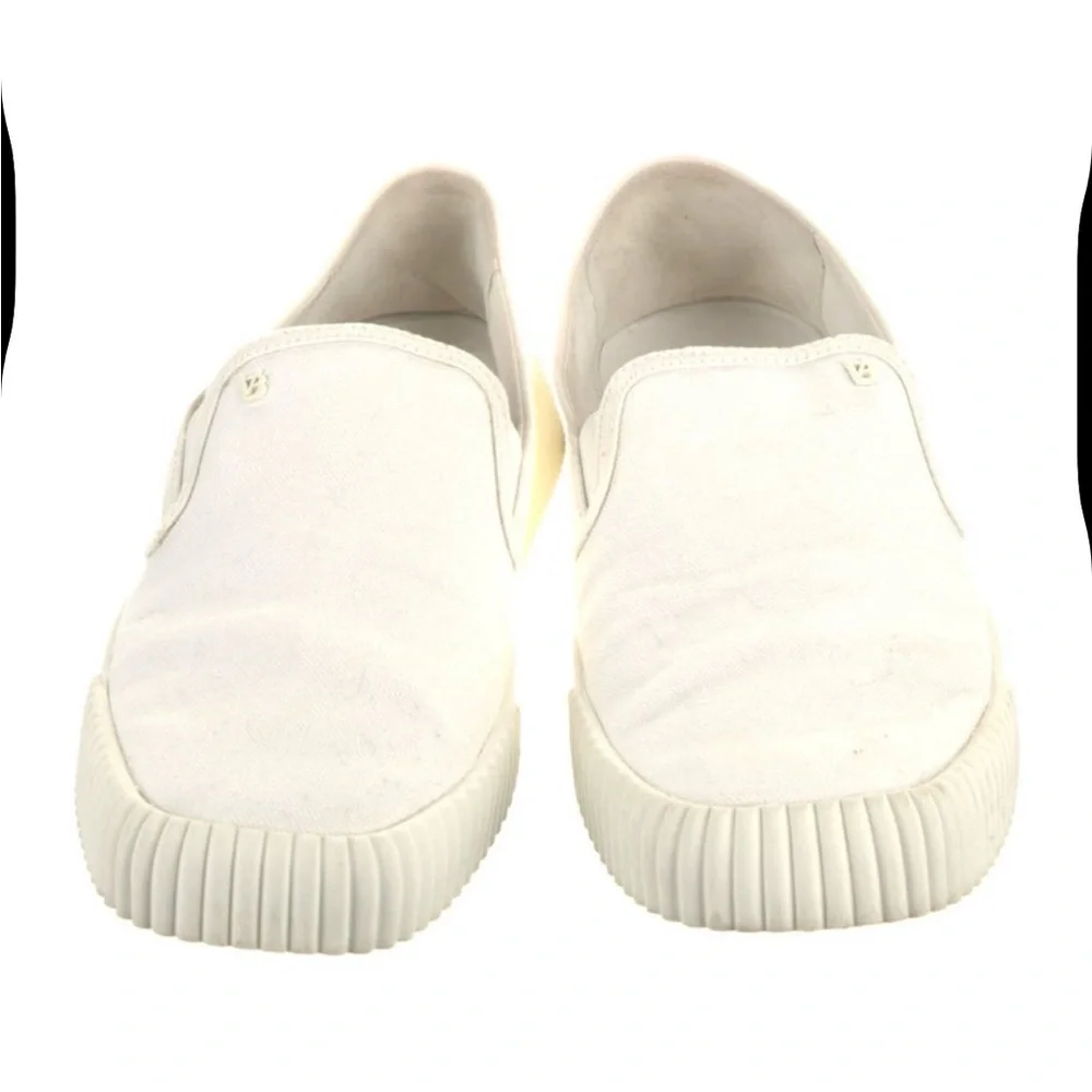 Veronica Beard White Slip-On Canvas Loafers - Picture 3 of 7